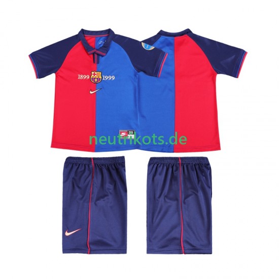 Fußballtrikot FC Barcelona 2000 Retro Kinder Heim 1999 Kurzarm