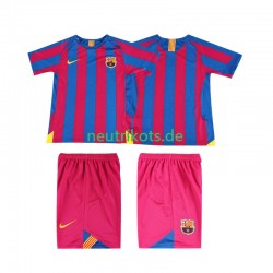 Fußballtrikot FC Barcelona 2005 Retro Kinder Heim 2006 Kurzarm