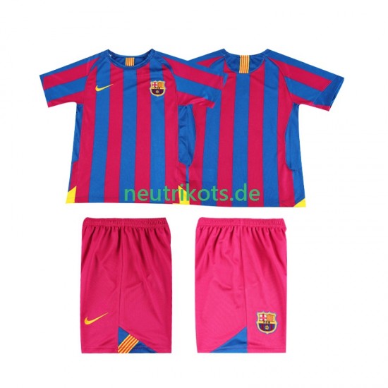 Fußballtrikot FC Barcelona 2005 Retro Kinder Heim 2006 Kurzarm