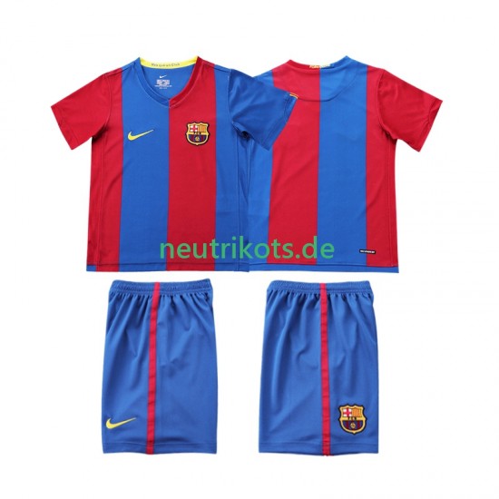 Fußballtrikot FC Barcelona 2007 Retro Kinder Heim 2006 Kurzarm