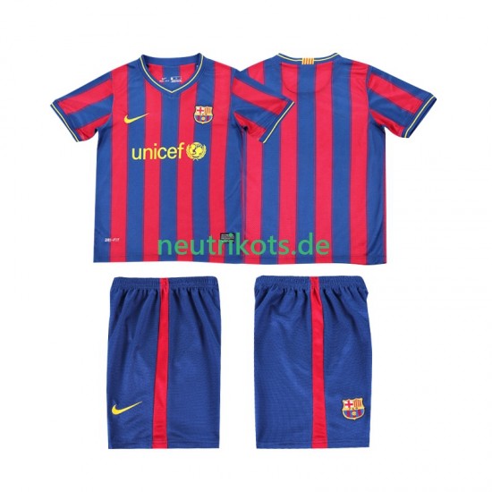 Fußballtrikot FC Barcelona 2009 Retro Kinder Heim 2010 Kurzarm