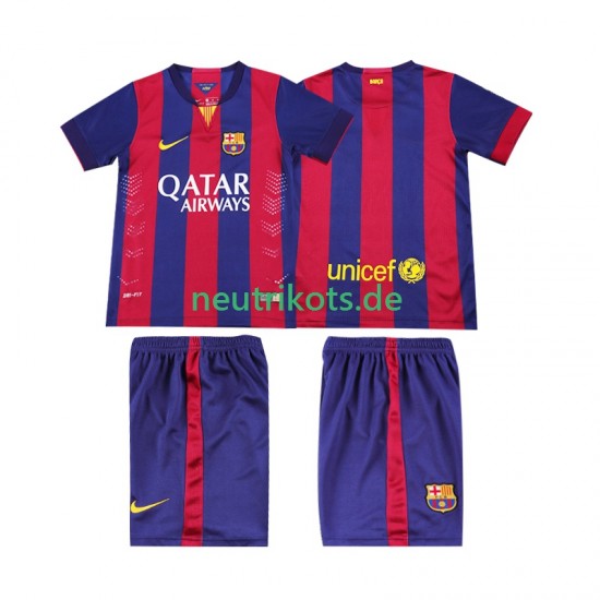 Fußballtrikot FC Barcelona 2014 2015 Retro Kinder Heim Kurzarm