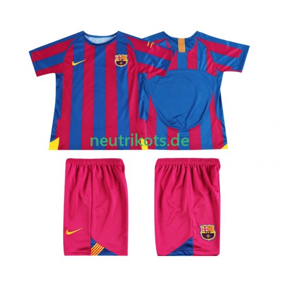 Fußballtrikot FC Barcelona Champions League 2005 Retro Kinder Heim 2006 Kurzarm