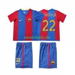 Fußballtrikot FC Barcelona SAUIOLA 22 2007 Retro Kinder Heim 2006 Kurzarm