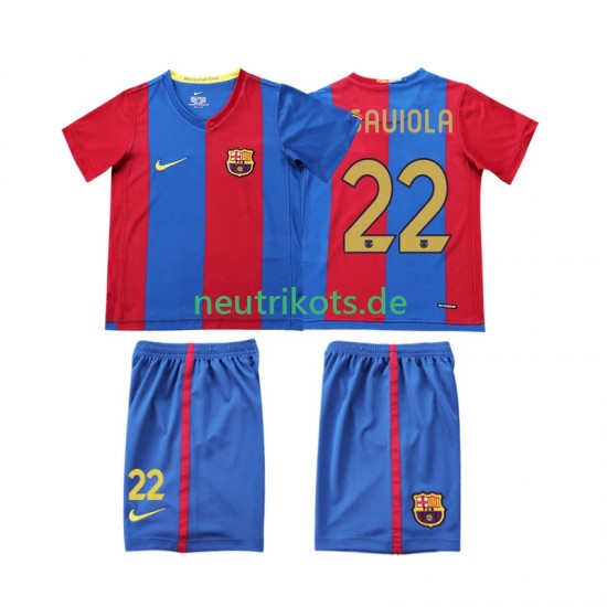 Fußballtrikot FC Barcelona SAUIOLA 22 2007 Retro Kinder Heim 2006 Kurzarm