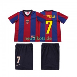 Fußballtrikot FC Barcelona SAVIOLA 7 1998 Retro Kinder Heim 1999 Kurzarm
