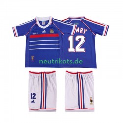 Fußballtrikot Frankreich Henry 12 1998 Retro Kinder Heim Kurzarm