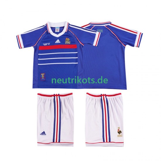 Fußballtrikot Frankreich 1998 Retro Kinder Heim Kurzarm