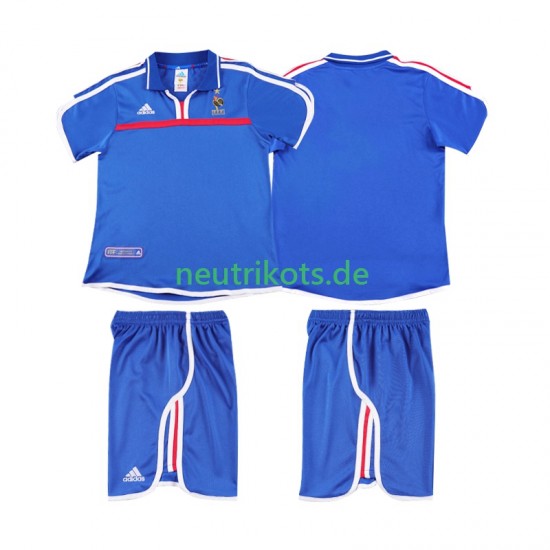 Fußballtrikot Frankreich 2000 Retro Kinder Heim Kurzarm