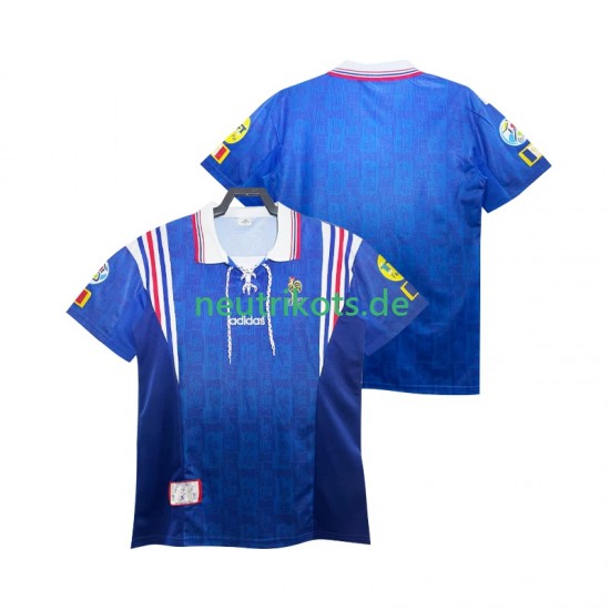 Fußballtrikot Frankreich 1996 Retro Herren Heim Kurzarm