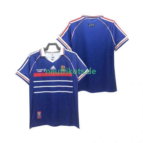 Fußballtrikot Frankreich 1998 Retro Herren Heim Kurzarm