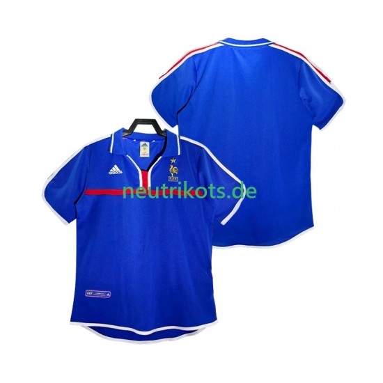 Fußballtrikot Frankreich 2000 Retro Herren Heim Kurzarm