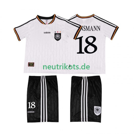 Fußballtrikot Deutschland KLINSMANN 18 1996 Retro Kinder Heim Kurzarm