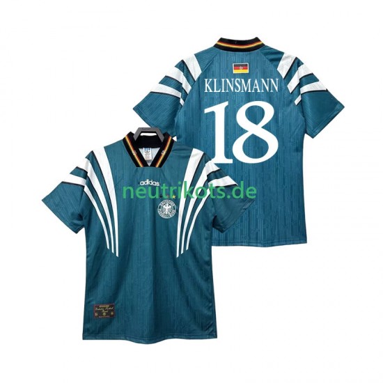 Fußballtrikot Deutschland KLINSMANN 18 1996 Retro Herren Auswärts Kurzarm