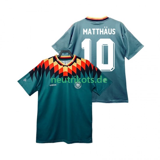 Fußballtrikot Deutschland MATTHAUS 10 Retro Herren Auswärts 1994 Kurzarm