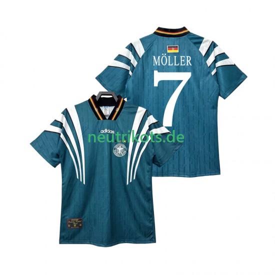 Fußballtrikot Deutschland MOLLER 7 1996 Retro Herren Auswärts Kurzarm