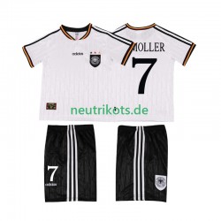 Fußballtrikot Deutschland Moller 7 1996 Retro Kinder Heim Kurzarm