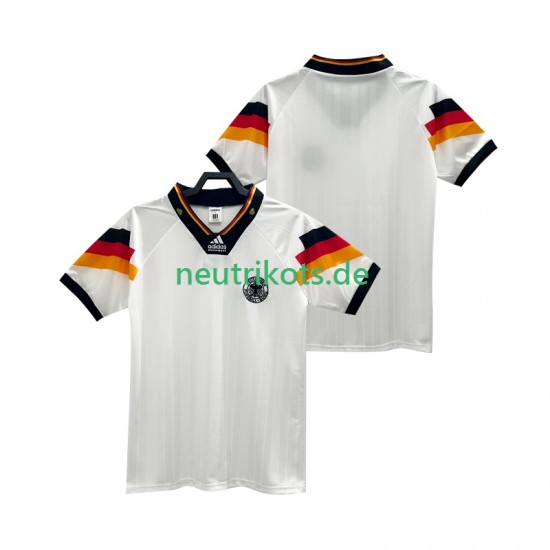 Fußballtrikot Deutschland 1992 Retro Herren Heim Kurzarm
