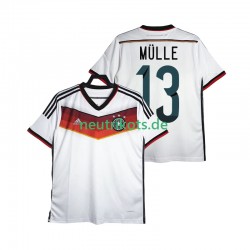Fußballtrikot Deutschland MULLER 13 2014 Retro Herren Heim Kurzarm