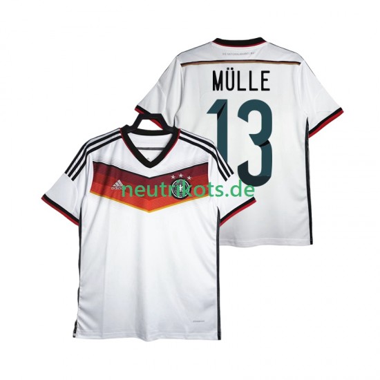 Fußballtrikot Deutschland MULLER 13 2014 Retro Herren Heim Kurzarm