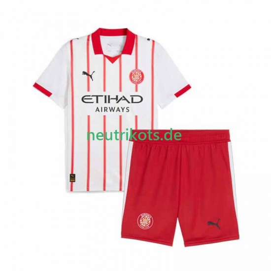 Fußballtrikot Girona Kinder Heim 2025-2026 Kurzarm