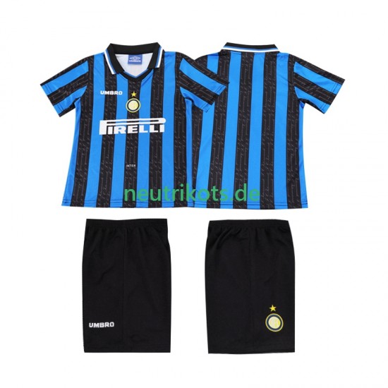 Fußballtrikot Inter Mailand 1997 1998 Retro Kinder Heim Kurzarm