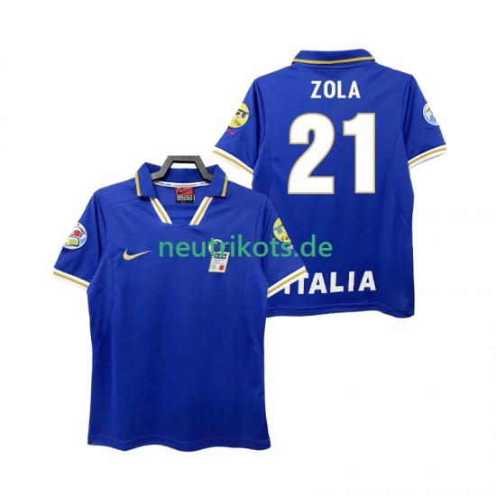 Fußballtrikot Italien ZOLA 21 1996 Retro Herren Heim Kurzarm