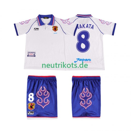 Fußballtrikot Japan NAKATA 8 1998 Retro Kinder Auswärts Kurzarm