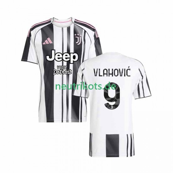 Fußballtrikot Juventus Turin Vlahovic 9 Herren Heim 2025-2026 Kurzarm