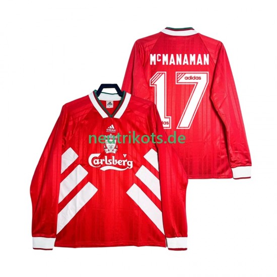 Fußballtrikot Liverpool MCMANAMAN 17 1993 1995 Retro Herren Heim Langarm