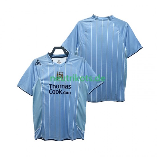 Fußballtrikot Manchester City 2007 Retro Herren Heim 2008 Kurzarm