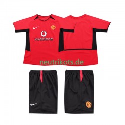 Fußballtrikot Manchester United 2002 Retro Kinder Heim 2004 Kurzarm