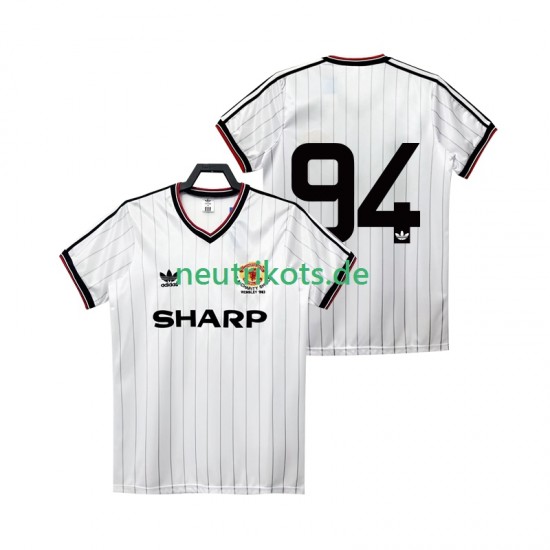 Fußballtrikot Manchester United 94 1983 1984 Retro Herren Auswärts Kurzarm