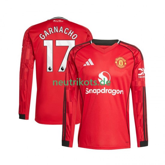 Fußballtrikot Manchester United Alejandro Garnacho 17 Herren Heim 2025-2026 Langarm
