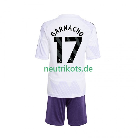 Fußballtrikot Manchester United Alejandro Garnacho 17 Kinder Auswärts 2025-2026 Kurzarm
