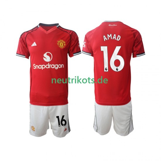 Fußballtrikot Manchester United Amad Diallo 16 Kinder Heim 2025-2026 Kurzarm
