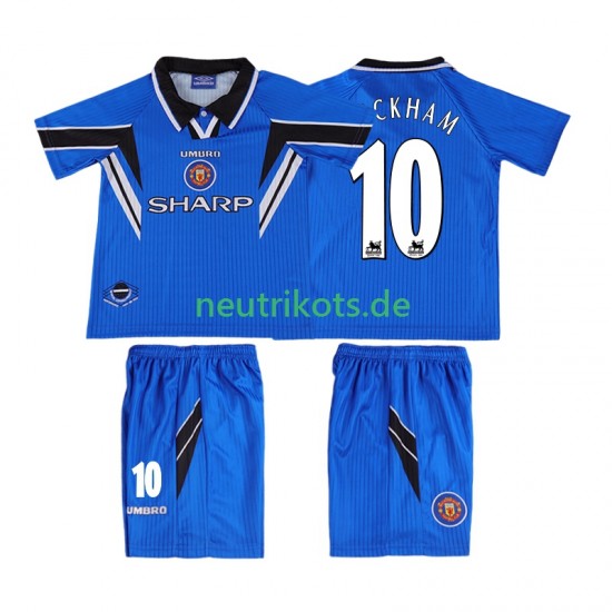 Fußballtrikot Manchester United BECKHAM 10 1996 1998 Retro Kinder Ausweich Kurzarm