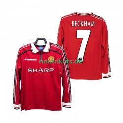 Fußballtrikot Manchester United BECKHAM 7 1998 Retro Herren Heim 1999 Langarm