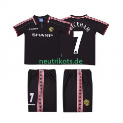 Fußballtrikot Manchester United Beckham 7 1998 Retro Kinder Auswärts 1999 Kurzarm