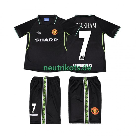 Fußballtrikot Manchester United Beckham 7 1998 Retro Kinder Ausweich 1999 Kurzarm