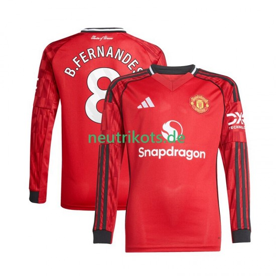 Fußballtrikot Manchester United Bruno Fernandes 8 Herren Heim 2025-2026 Langarm