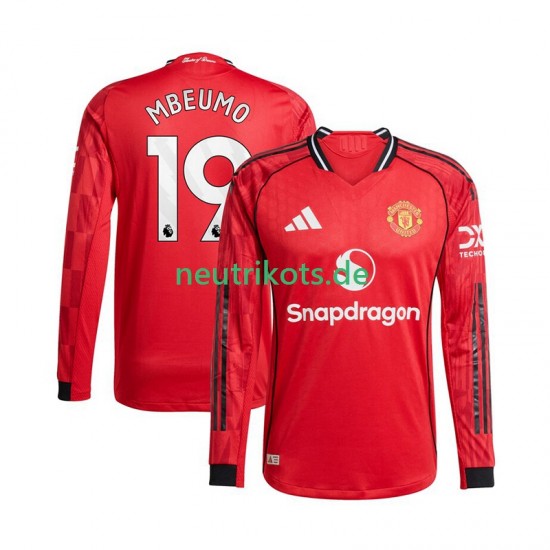 Fußballtrikot Manchester United Bryan Mbeumo 19 Herren Heim 2025-2026 Langarm