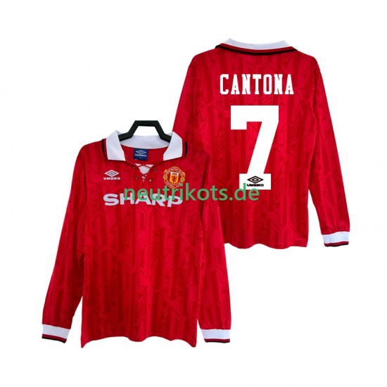 Fußballtrikot Manchester United CANTONA 7 1992 Retro Herren Heim 1994 Langarm