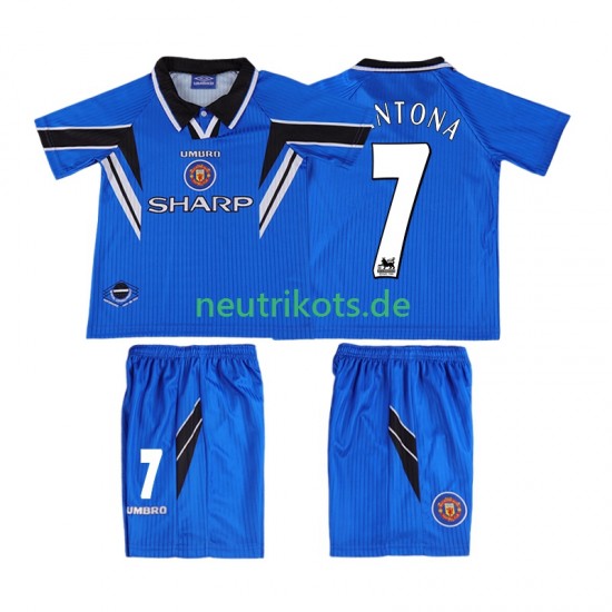 Fußballtrikot Manchester United CONTONA 7 1996 1998 Retro Kinder Ausweich Kurzarm