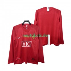 Fußballtrikot Manchester United Champions League 2007 Retro Herren Heim 2008 Langarm