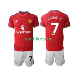 Fußballtrikot Manchester United Cristiano Ronaldo 7 Kinder Heim 2025-2026 Kurzarm