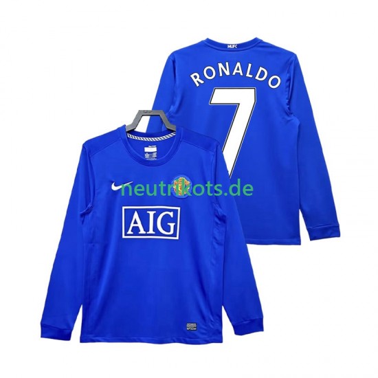 Fußballtrikot Manchester United Cristiano Ronaldo 7 2009 Retro Herren Ausweich 2008 Langarm