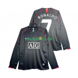 Fußballtrikot Manchester United Critstiano Ronaldo 7 2007 Retro Herren Auswärts 2008 Langarm
