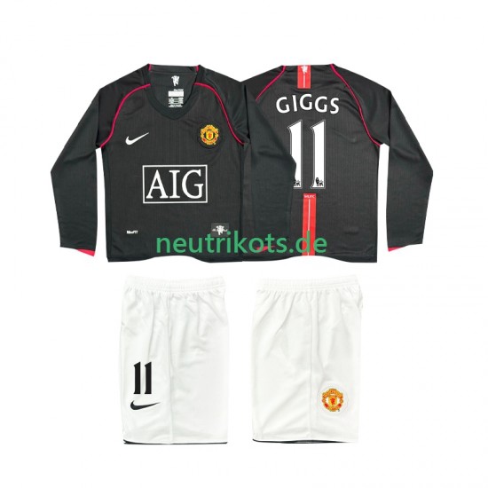 Fußballtrikot Manchester United GIGGS 11 2007 Retro Kinder Auswärts 2008 Langarm