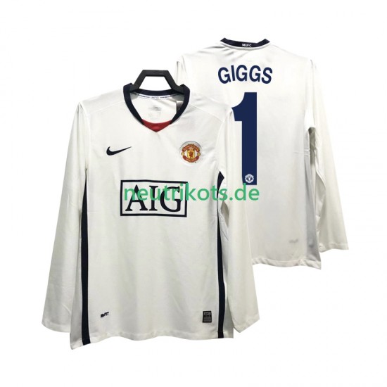 Fußballtrikot Manchester United GIGGS 11 Premier League 2009 Retro Herren Auswärts 2008 Langarm